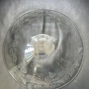 Antique bowl or salad bowl in engraved crystal, floral motif, signed "Delvaux P"