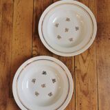 Vintage mismatched yellow and gold soup plates
