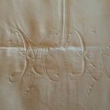 Antique sheet embroidered in fine linen