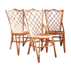 Trio of chairs in rattan Louis Sognot 50 60