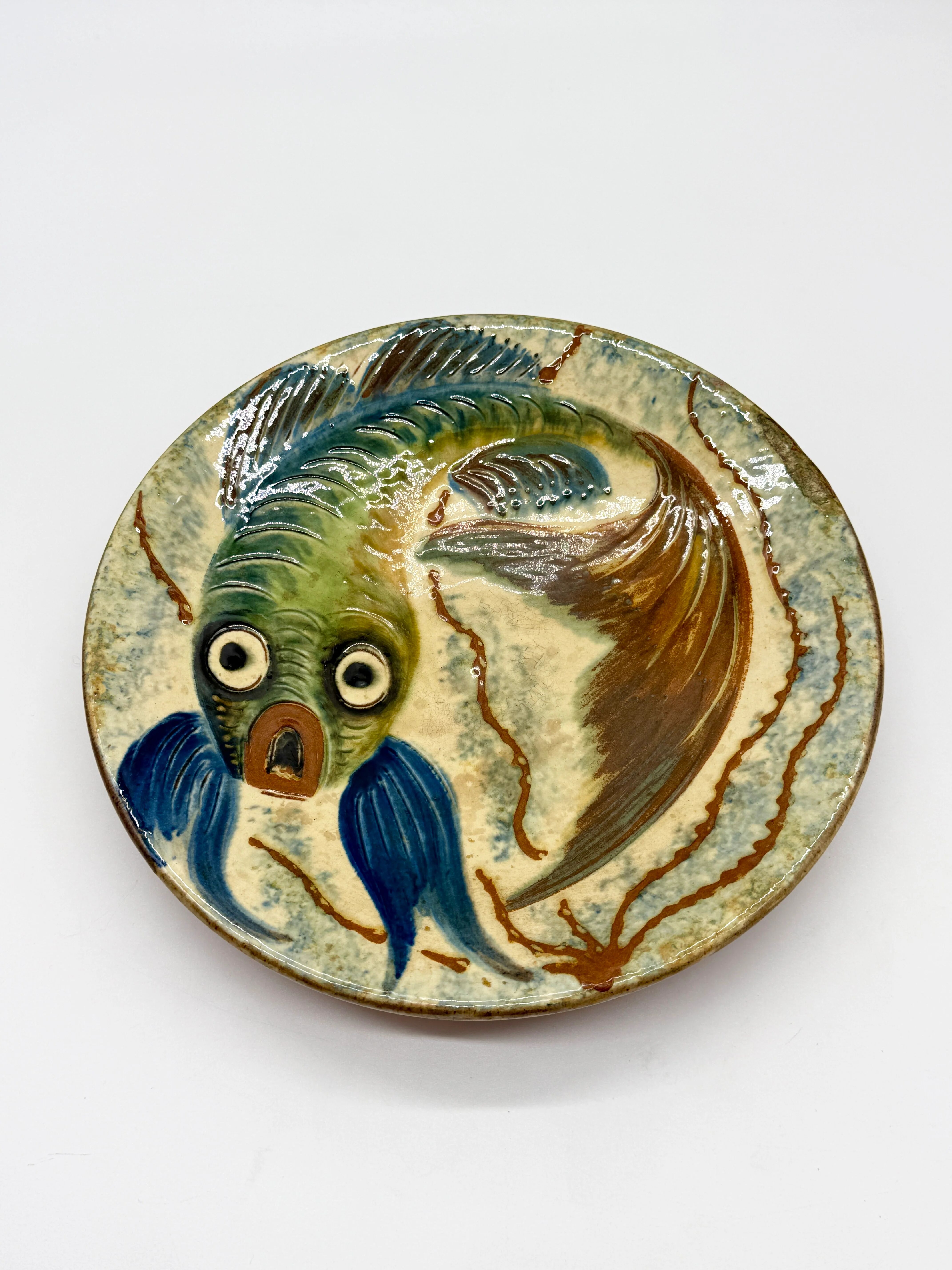 Wall plate fish – Puigdemont ceramic, 1960s