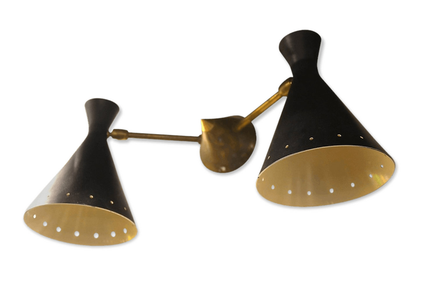 Wall lamp double black casserole