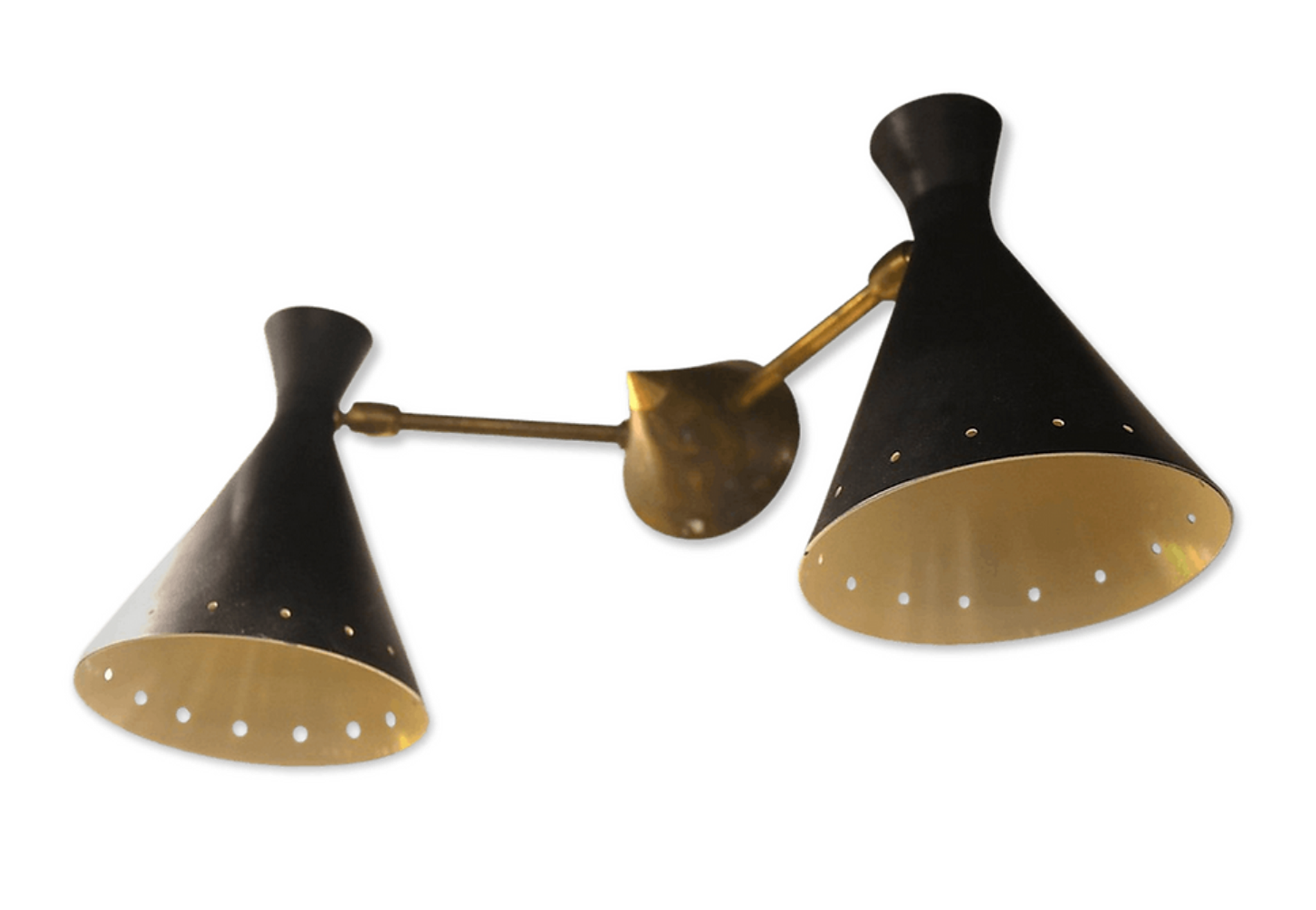 Wall lamp double black casserole