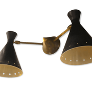Wall lamp double black casserole