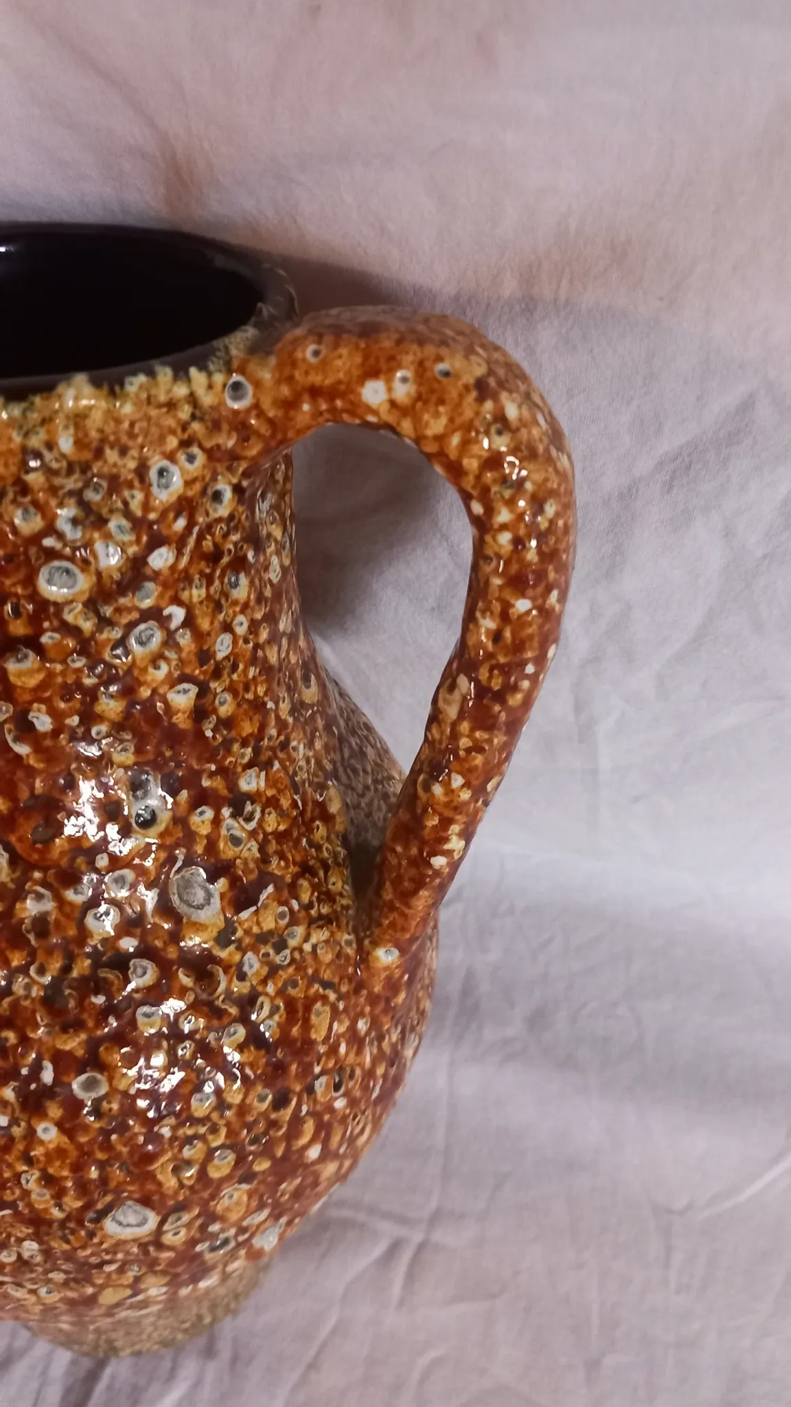 Vintage ceramic amphora vase "Fat Lava" - Honey glazes - 1960s