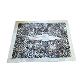 Carpet in white zebra cowhide