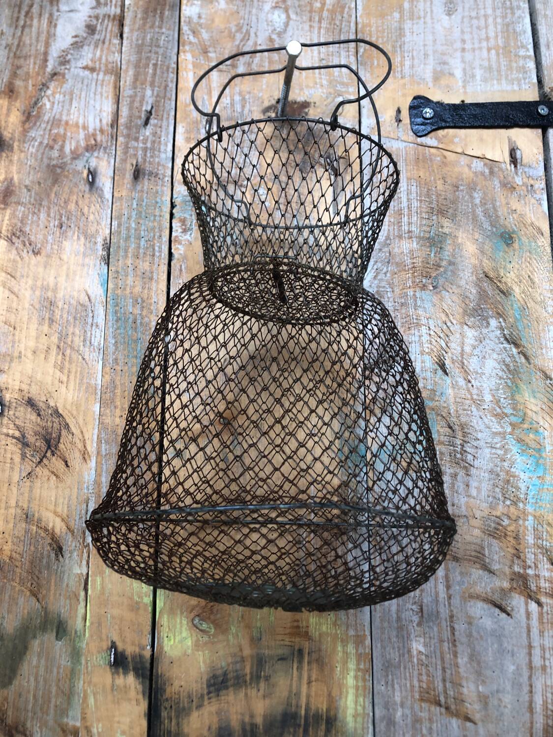 Old Fishing Net Vintage Foldable Metal Basket