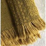 Old damask tablecloth tinted curry yellow