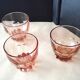 3 Verres de table en verre rosé  Années 50
