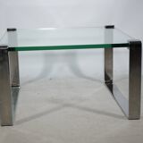Glass Chrome Coffee Table Draenert 1022 1970s Narrow