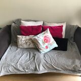 Grey velvet sofa ka international