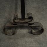 Pair of 19th century iron and brass andirons