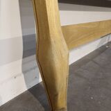 Shabby chic double bed in oak and linen 160 x 200