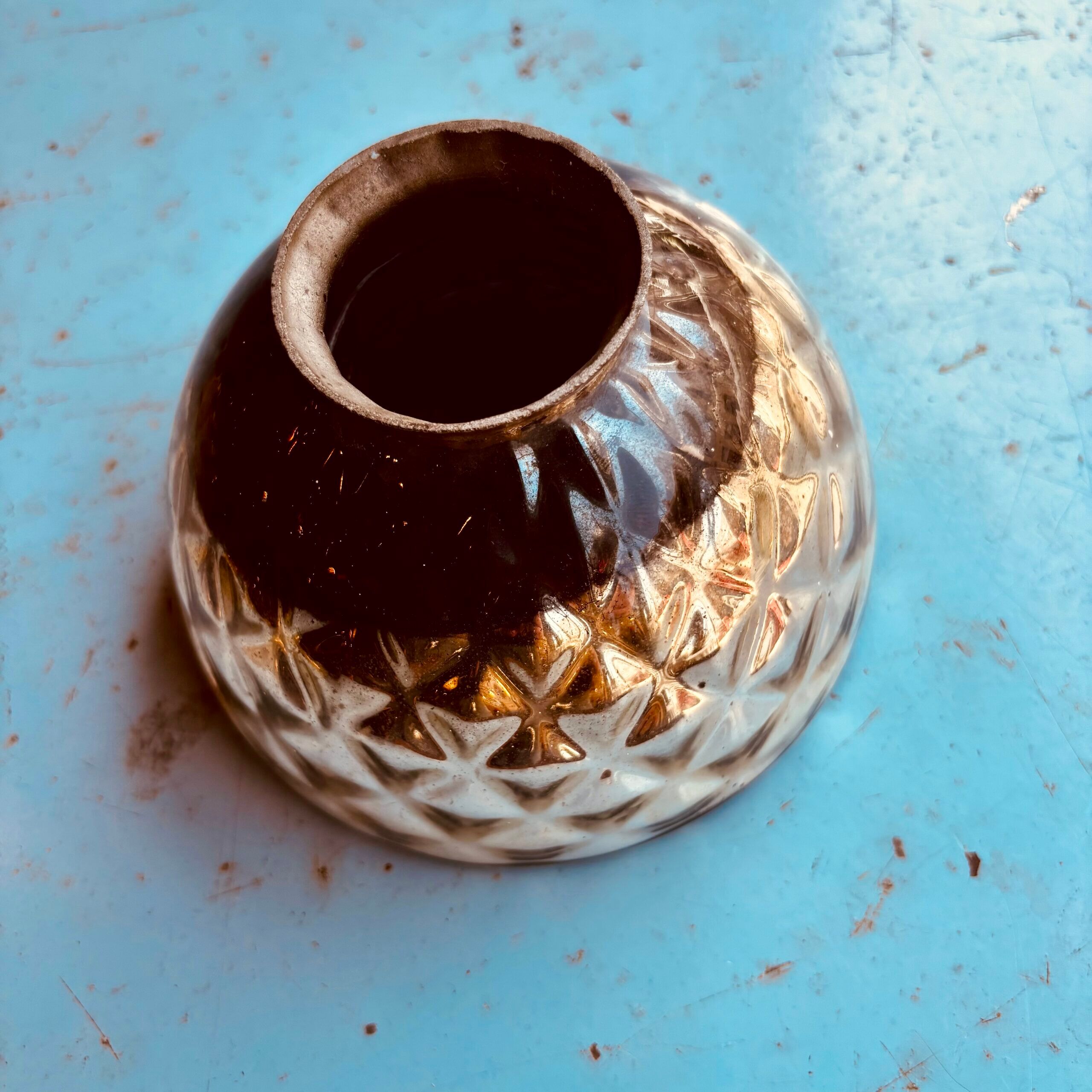Pair of double-sided mercury glass pendants