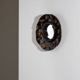Mirror with shells in glazed stoneware