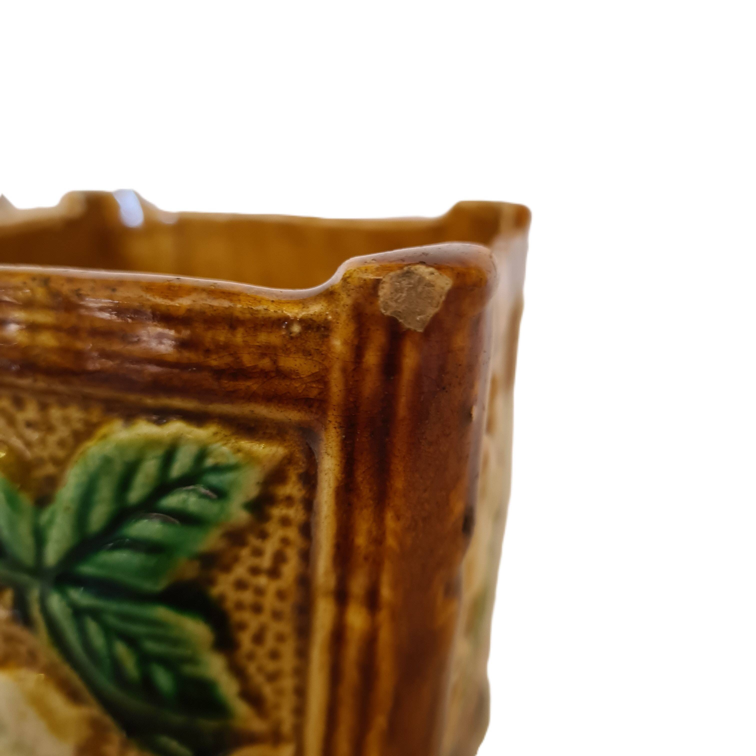 French Art Nouveau Square Flower Pots, Late 19th Century