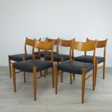 Set of 6 Scandinavian chairs teak 60s vintage