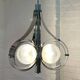 Vintage Space Age chrome and glass chandelier from the 1970s.