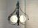 Vintage Space Age chrome and glass chandelier from the 1970s.