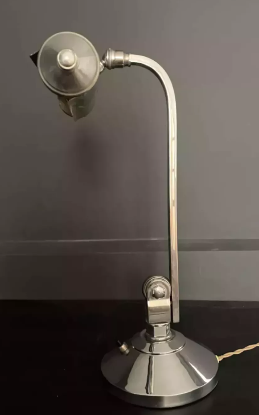 Vintage chrome adjustable desk lamp art deco