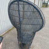 Fauteuil Emmanuelle osier rotin vintage