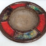 Empty cup pocket in stoneware and vitrified glass, 60s