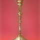 Pair of candlesticks three fires art deco agad - golden metal