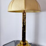 Faux bamboo brass lamp, Regency, France, 1970