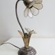 Lampe fleur en laiton et nacre