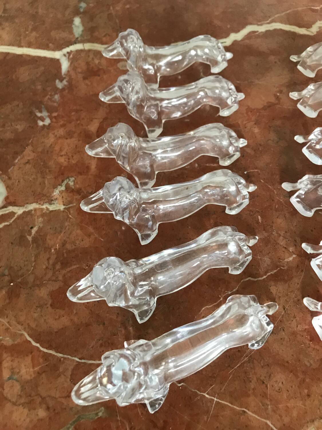 Series of 12 dachshund knife holders