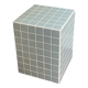 Table d’appoint cube bout de canapé carrelage mosaïque bleu ciel  joint blanc ora 30x30xh40cm