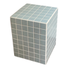 Table d’appoint cube bout de canapé carrelage mosaïque bleu ciel  joint blanc ora 30x30xh40cm