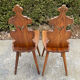 Pair of vintage Tyrolean chairs in solid wood