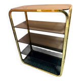 Vintage shelf in brass and smoked glass – Italian work, circa 1970.