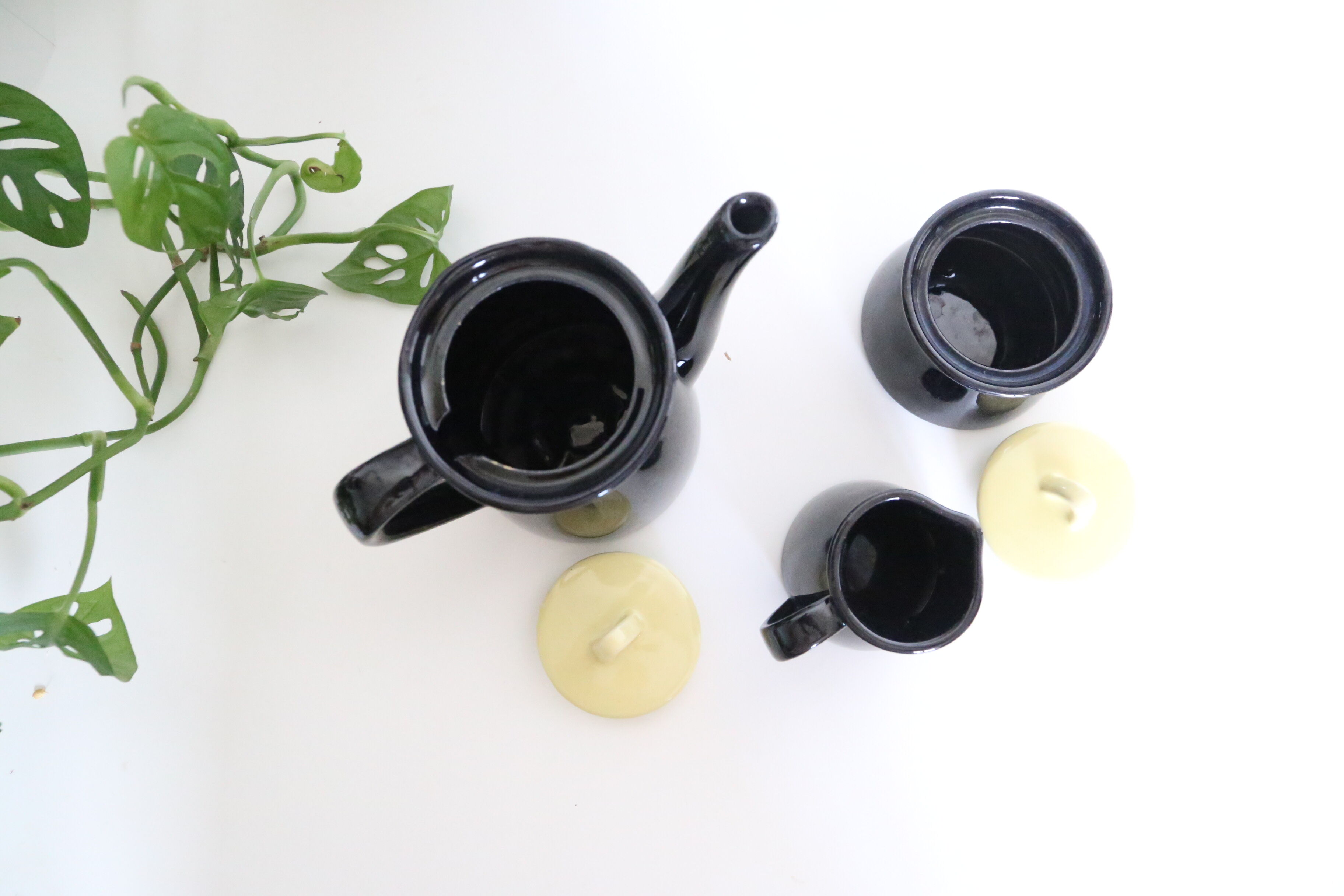 Waku coffee maker, milk and sugar pot, heat-resistant, German ceramics, Vintage