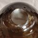 Vintage glossy brown two-layer blown glass vase, Scandinavian taste