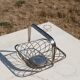 Vintage silver twisted metal basket – Foldable handle