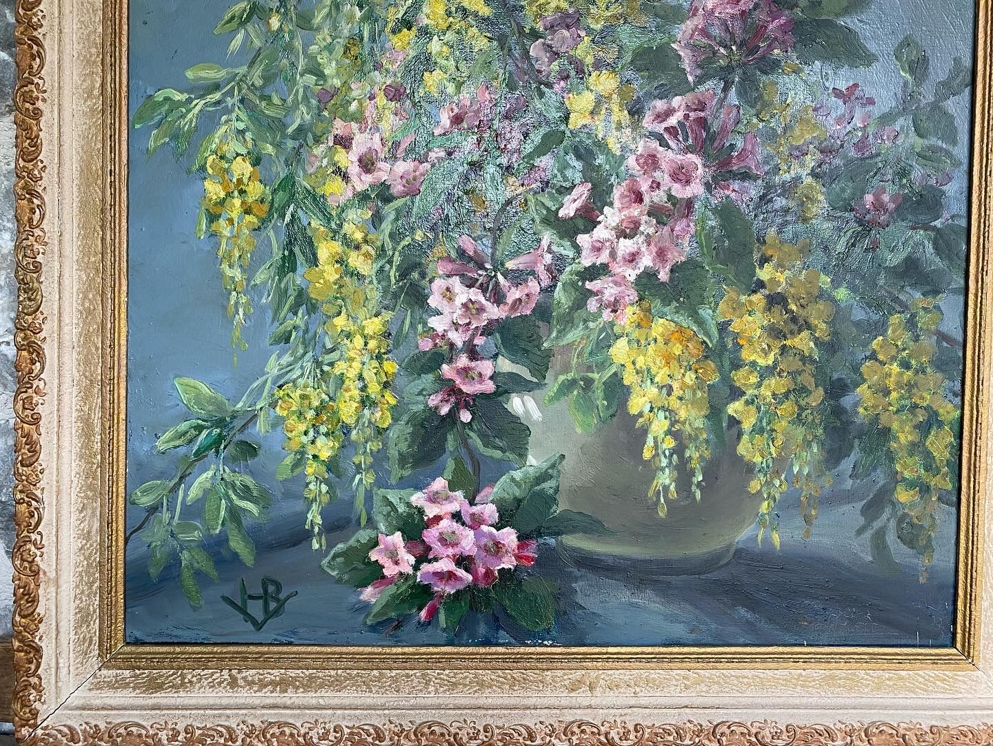 Huile sur toile « bouquet de fleurs »
