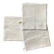 3 white tea towels in damask cotton thread with BN monogram.