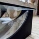 Table basse socle moulé et chrome, années 70