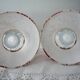 Pair of jouy bordo canvas lampshades