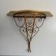 Mid-century floating wall console in wrought iron, 1950, Italy
