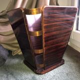 Antique art deco design rosewood waste paper basket