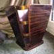 Corbeille papier ancienne art déco design palissandre