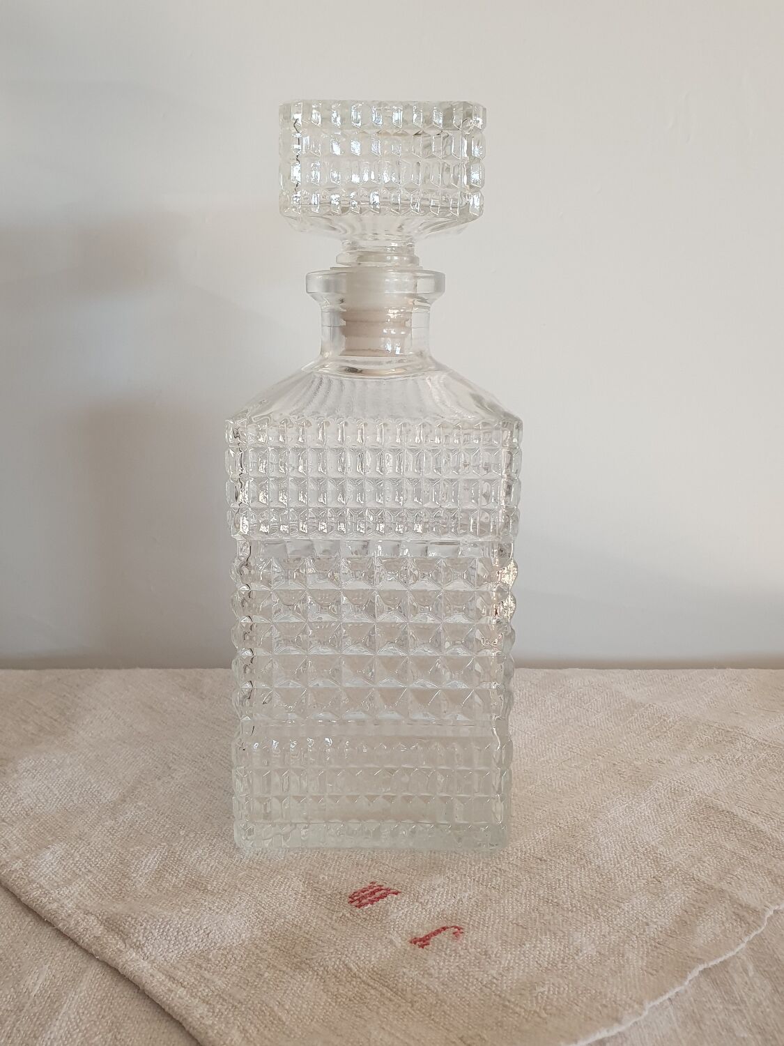 Carafe en verre français des années 1960-1970