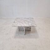 Italian carrara marble coffee table, 1980s