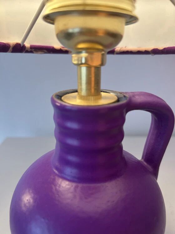 Expressive table lamp in Plum Black made from a vintage design vase by WGP.