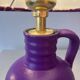 Expressive table lamp in Plum Black made from a vintage design vase by WGP.