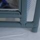 Sage green painted rattan mirror