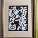 Screenprint after Jean Dubuffet framed under glass 26 cm by 32 cm